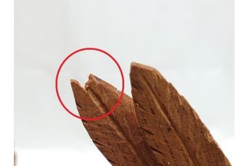 昭和初期　中村七十郎作　角刀　木の温かみを感じる木彫りの置物(チャボ、鳥、二羽、置き物、共箱付き、彫刻家、宮大工)(R-062371)