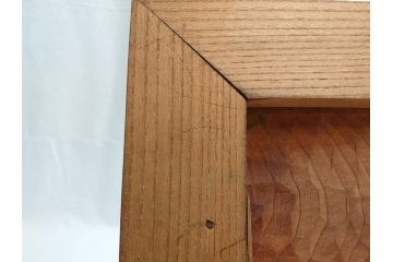 昭和初期　中村七十郎作　角刀　木の温かみを感じる木彫りの置物(チャボ、鳥、二羽、置き物、共箱付き、彫刻家、宮大工)(R-062371)