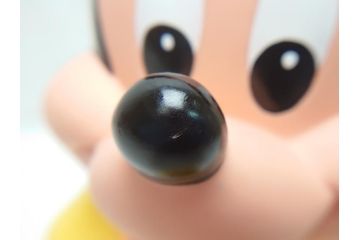 当時物　三菱銀行　ノベルティー　ソフビ　2体セット　レトロな表情が可愛いミッキー&ミニーの古い貯金箱(カウンター用、店頭用、企業物、非売品、コインバンク、ディズニー)(R-062372)