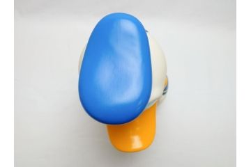 当時物　三菱銀行　ノベルティー　ソフビ　2体セット　遠足姿　レトロな表情が可愛いドナルド&デイジーの古い貯金箱(カウンター用、店頭用、企業物、非売品、コインバンク、ディズニー)(R-062374)