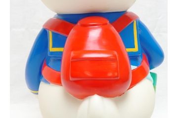 当時物　三菱銀行　ノベルティー　ソフビ　2体セット　遠足姿　レトロな表情が可愛いドナルド&デイジーの古い貯金箱(カウンター用、店頭用、企業物、非売品、コインバンク、ディズニー)(R-062375)