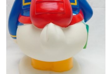 当時物　三菱銀行　ノベルティー　ソフビ　2体セット　遠足姿　レトロな表情が可愛いドナルド&デイジーの古い貯金箱(カウンター用、店頭用、企業物、非売品、コインバンク、ディズニー)(R-062375)