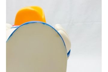 当時物　三菱銀行　ノベルティー　ソフビ　2体セット　遠足姿　レトロな表情が可愛いドナルド&デイジーの古い貯金箱(カウンター用、店頭用、企業物、非売品、コインバンク、ディズニー)(R-062375)