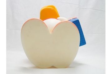 当時物　三菱銀行　ノベルティー　ソフビ　2体セット　遠足姿　レトロな表情が可愛いドナルド&デイジーの古い貯金箱(カウンター用、店頭用、企業物、非売品、コインバンク、ディズニー)(R-062375)