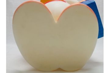 当時物　三菱銀行　ノベルティー　ソフビ　2体セット　遠足姿　レトロな表情が可愛いドナルド&デイジーの古い貯金箱(カウンター用、店頭用、企業物、非売品、コインバンク、ディズニー)(R-062375)