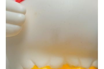 当時物　三菱銀行　ノベルティー　ソフビ　2体セット　遠足姿　レトロな表情が可愛いドナルド&デイジーの古い貯金箱(カウンター用、店頭用、企業物、非売品、コインバンク、ディズニー)(R-062375)