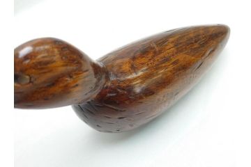 鴨　シギ　それぞれ個性の違った愛らしいデコイ3点セット(置き物、置物、模型、ディスプレイ、インテリア、木製)(R-062377)