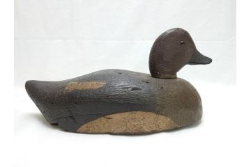 鴨　シギ　それぞれ個性の違った愛らしいデコイ3点セット(置き物、置物、模型、ディスプレイ、インテリア、木製)(R-062377)