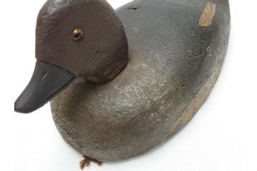鴨　シギ　それぞれ個性の違った愛らしいデコイ3点セット(置き物、置物、模型、ディスプレイ、インテリア、木製)(R-062377)