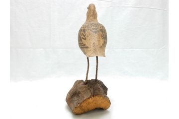 鴨　シギ　それぞれ個性の違った愛らしいデコイ3点セット(置き物、置物、模型、ディスプレイ、インテリア、木製)(R-062377)