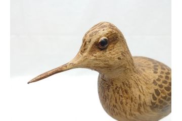 鴨　シギ　それぞれ個性の違った愛らしいデコイ3点セット(置き物、置物、模型、ディスプレイ、インテリア、木製)(R-062377)
