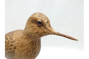 鴨　シギ　それぞれ個性の違った愛らしいデコイ3点セット(置き物、置物、模型、ディスプレイ、インテリア、木製)(R-062377)