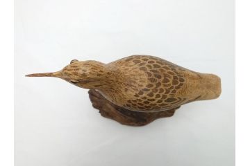 鴨　シギ　それぞれ個性の違った愛らしいデコイ3点セット(置き物、置物、模型、ディスプレイ、インテリア、木製)(R-062377)