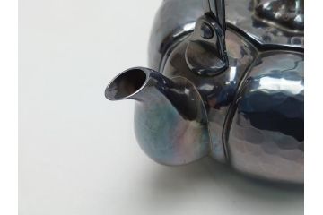 松栄堂　純銀製南瓜燗瓶　造形美を堪能できる急須&盃5杯セット(お猪口、銚子、かぼちゃ、酒器、箱無し)(R-062378)