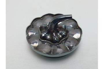 松栄堂　純銀製南瓜燗瓶　造形美を堪能できる急須&盃5杯セット(お猪口、銚子、かぼちゃ、酒器、箱無し)(R-062378)
