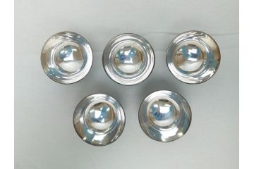 松栄堂　純銀製南瓜燗瓶　造形美を堪能できる急須&盃5杯セット(お猪口、銚子、かぼちゃ、酒器、箱無し)(R-062378)