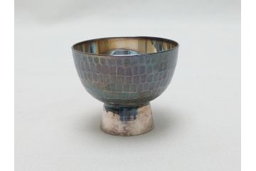 松栄堂　純銀製南瓜燗瓶　造形美を堪能できる急須&盃5杯セット(お猪口、銚子、かぼちゃ、酒器、箱無し)(R-062378)