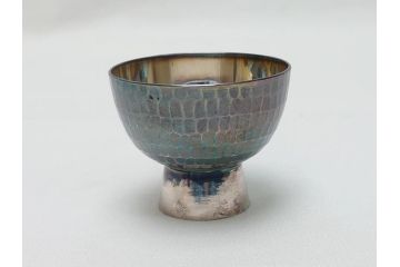 松栄堂　純銀製南瓜燗瓶　造形美を堪能できる急須&盃5杯セット(お猪口、銚子、かぼちゃ、酒器、箱無し)(R-062378)