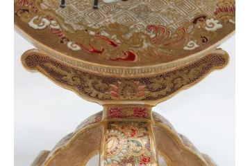 激レア!　明治時代　薩摩錦手　花と人物図鼠蓋太鼓形香炉　繊細な職人技が光る香炉(鑑定書付き、共箱付き、置物、ディスプレイ、仏具)(R-062379)