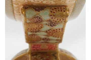 激レア!　明治時代　薩摩錦手　花と人物図鼠蓋太鼓形香炉　繊細な職人技が光る香炉(鑑定書付き、共箱付き、置物、ディスプレイ、仏具)(R-062379)