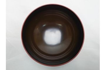 明治期　蒔絵　朱塗り　木製　漆器　雲鶴吸物椀　4寸　約12cm　鮮やかな朱色が食卓を華やかにする蓋付き椀10客セット(和食器、共箱付き、四寸)(R-062380)