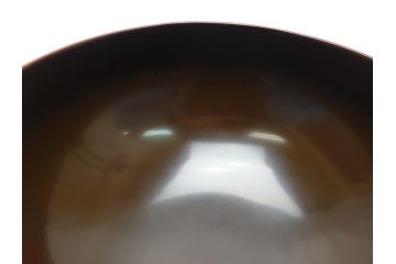 明治期　蒔絵　朱塗り　木製　漆器　雲鶴吸物椀　4寸　約12cm　鮮やかな朱色が食卓を華やかにする蓋付き椀10客セット(和食器、共箱付き、四寸)(R-062380)