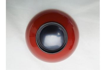 明治期　蒔絵　朱塗り　木製　漆器　雲鶴吸物椀　4寸　約12cm　鮮やかな朱色が食卓を華やかにする蓋付き椀10客セット(和食器、共箱付き、四寸)(R-062380)
