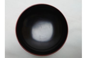 明治期　蒔絵　朱塗り　木製　漆器　雲鶴吸物椀　4寸　約12cm　鮮やかな朱色が食卓を華やかにする蓋付き椀10客セット(和食器、共箱付き、四寸)(R-062380)