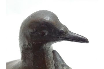 昭和17年　三澤寛(三沢寛)　ブロンズ　幸福の鳩(はと、ハト、つがい、ディスプレイ、オブジェ、共箱付き)(R-062381)