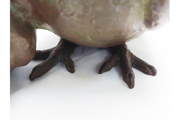 昭和17年　三澤寛(三沢寛)　ブロンズ　幸福の鳩(はと、ハト、つがい、ディスプレイ、オブジェ、共箱付き)(R-062381)