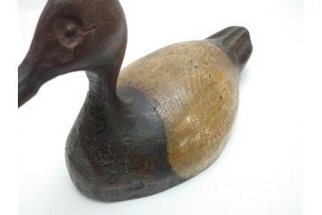 フランスビンテージ　1950年代　木彫り　木のぬくもりを感じられるデコイ2点セット(鴨、置物、置き物、模型、ディスプレイ、インテリア、ヴィンテージ)(R-062383)