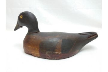 フランスビンテージ　1950年代　木彫り　木のぬくもりを感じられるデコイ2点セット(鴨、置物、置き物、模型、ディスプレイ、インテリア、ヴィンテージ)(R-062383)