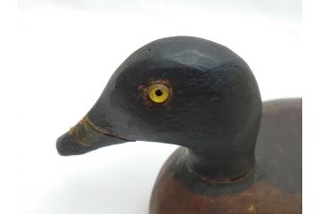 フランスビンテージ　1950年代　木彫り　木のぬくもりを感じられるデコイ2点セット(鴨、置物、置き物、模型、ディスプレイ、インテリア、ヴィンテージ)(R-062383)