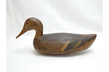 ドイツビンテージ　1945年　つぶらな瞳が可愛らしいデコイ2点セット(鴨、置物、置き物、模型、ディスプレイ、インテリア、ヴィンテージ)(R-062384)