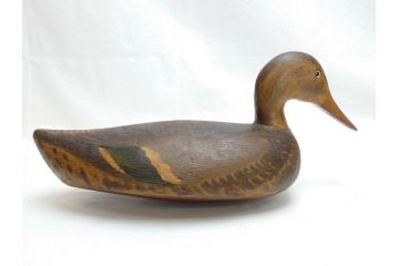 ドイツビンテージ　1945年　つぶらな瞳が可愛らしいデコイ2点セット(鴨、置物、置き物、模型、ディスプレイ、インテリア、ヴィンテージ)(R-062384)