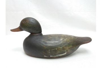 ドイツビンテージ　1945年　つぶらな瞳が可愛らしいデコイ2点セット(鴨、置物、置き物、模型、ディスプレイ、インテリア、ヴィンテージ)(R-062384)