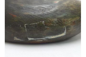 ドイツビンテージ　1945年　つぶらな瞳が可愛らしいデコイ2点セット(鴨、置物、置き物、模型、ディスプレイ、インテリア、ヴィンテージ)(R-062384)