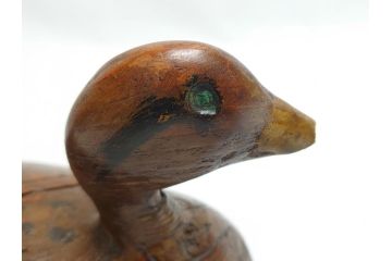 イギリスビンテージ　1930年代　経年により質感に深みを増した愛らしいデコイ2点セット(鴨、置物、置き物、模型、ディスプレイ、インテリア、ヴィンテージ)(R-062385)