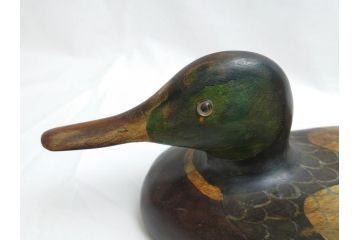 イギリスビンテージ　1930年代　経年により質感に深みを増した愛らしいデコイ2点セット(鴨、置物、置き物、模型、ディスプレイ、インテリア、ヴィンテージ)(R-062385)