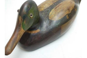 イギリスビンテージ　1930年代　経年により質感に深みを増した愛らしいデコイ2点セット(鴨、置物、置き物、模型、ディスプレイ、インテリア、ヴィンテージ)(R-062385)
