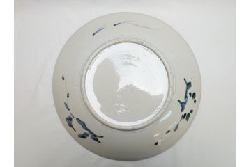 幕末期　伊万里焼　色絵　梅　双鶴　花文　1尺4寸皿　約41cm　色彩豊かで食卓が華やぐ大皿(一尺四寸、和食器、和皿)(R-062388)