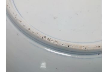 幕末期　伊万里焼　色絵　梅　双鶴　花文　1尺4寸皿　約41cm　色彩豊かで食卓が華やぐ大皿(一尺四寸、和食器、和皿)(R-062388)