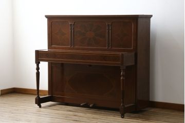 アメリカアンティーク　ジャンク品　ニューヨーク　George Steck & Co.(ジョージ・ステック社)　象嵌入りのアンティークピアノ(オブジェ、ディスプレイ)(R-062395)