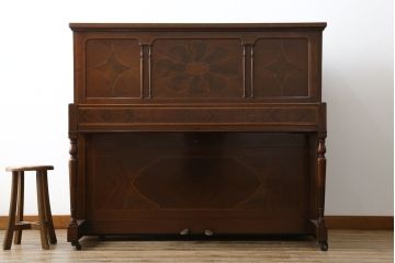 アメリカアンティーク　ジャンク品　ニューヨーク　George Steck & Co.(ジョージ・ステック社)　象嵌入りのアンティークピアノ(オブジェ、ディスプレイ)(R-062395)