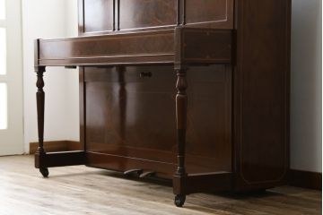 アメリカアンティーク　ジャンク品　ニューヨーク　George Steck & Co.(ジョージ・ステック社)　象嵌入りのアンティークピアノ(オブジェ、ディスプレイ)(R-062395)