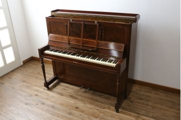 アメリカアンティーク　ジャンク品　ニューヨーク　George Steck & Co.(ジョージ・ステック社)　象嵌入りのアンティークピアノ(オブジェ、ディスプレイ)(R-062395)