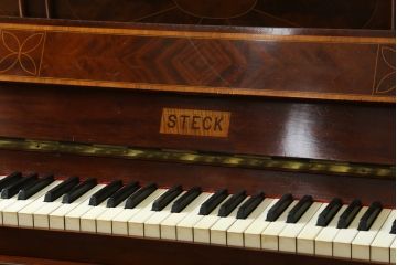 アメリカアンティーク　ジャンク品　ニューヨーク　George Steck & Co.(ジョージ・ステック社)　象嵌入りのアンティークピアノ(オブジェ、ディスプレイ)(R-062395)