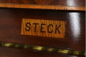アメリカアンティーク　ジャンク品　ニューヨーク　George Steck & Co.(ジョージ・ステック社)　象嵌入りのアンティークピアノ(オブジェ、ディスプレイ)(R-062395)