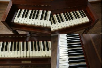 アメリカアンティーク　ジャンク品　ニューヨーク　George Steck & Co.(ジョージ・ステック社)　象嵌入りのアンティークピアノ(オブジェ、ディスプレイ)(R-062395)