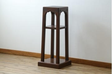 和製アンティーク　激レア　彫刻家　山根八春(やまねやつはる、はっしゅん)　レリーフ入り　なかなかお目にかかれない希少なサイドテーブル　(R-062411)